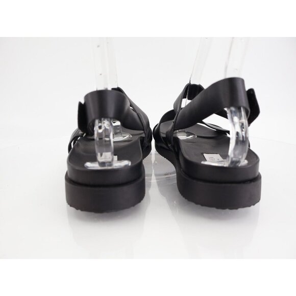 Steven Steve Madden Faun Sandals Womens 11 Black Strappy Wedge Comfy Vegan - Picture 6 of 14